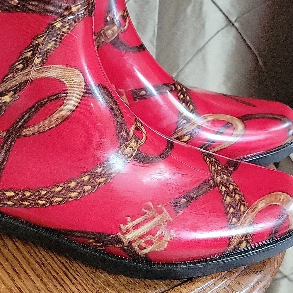 VGUC- Vintage 1980's Ralph Lauren Red Rainboots